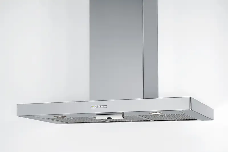 Safera Sense stove guard installed on the bottom of cooker hood