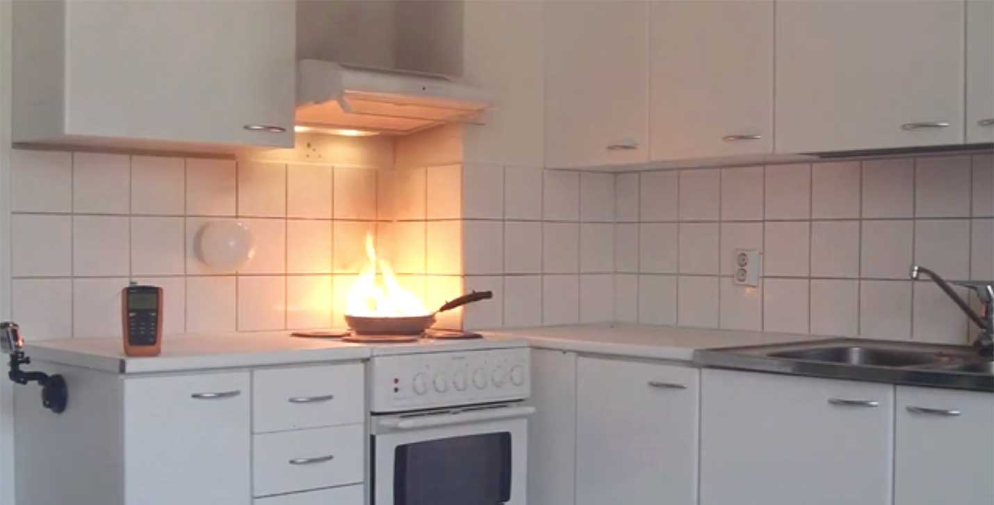 Stove fire in an apartment building